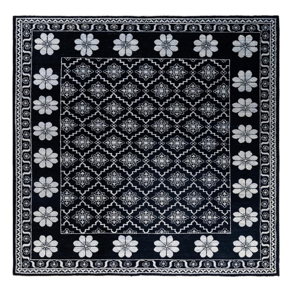 Modern-Contemporary Black 8 X 10 Hand-Knotted Wool Indoor Area Rug price history on PriceWatchPro