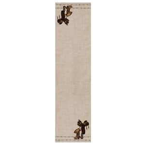 Tack Room 16 in. W x 54 in. L Natural Floral Polyester Table Runner