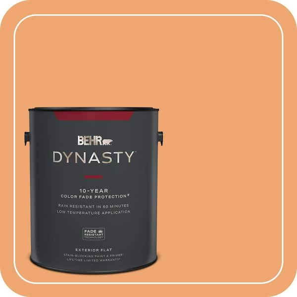 BEHR DYNASTY 1 gal. Home Decorators Collection #HDC-SP16-04 Apricot Jam Flat Exterior Stain-Blocking Paint & Primer