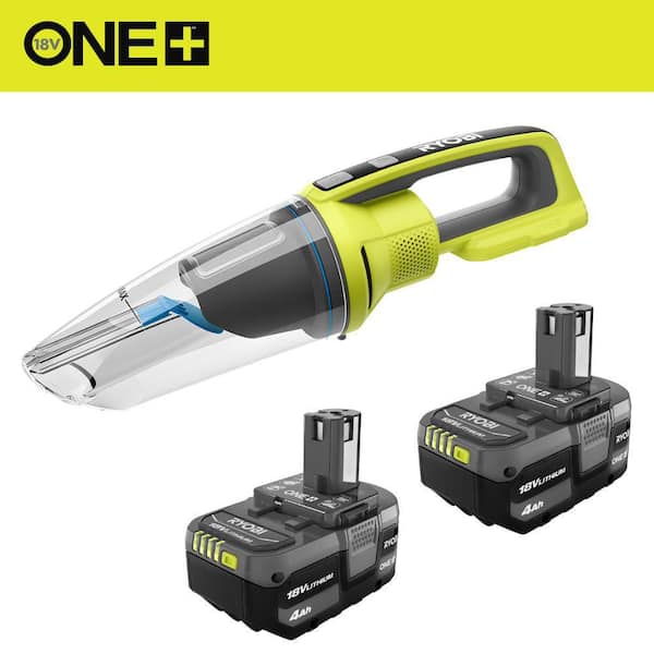 ONE+ 18V Lithium-Ion 4.0 Ah Battery (2-Pack) with FREE 18V ONE+ Cordless Wet/Dry Hand Vacuum