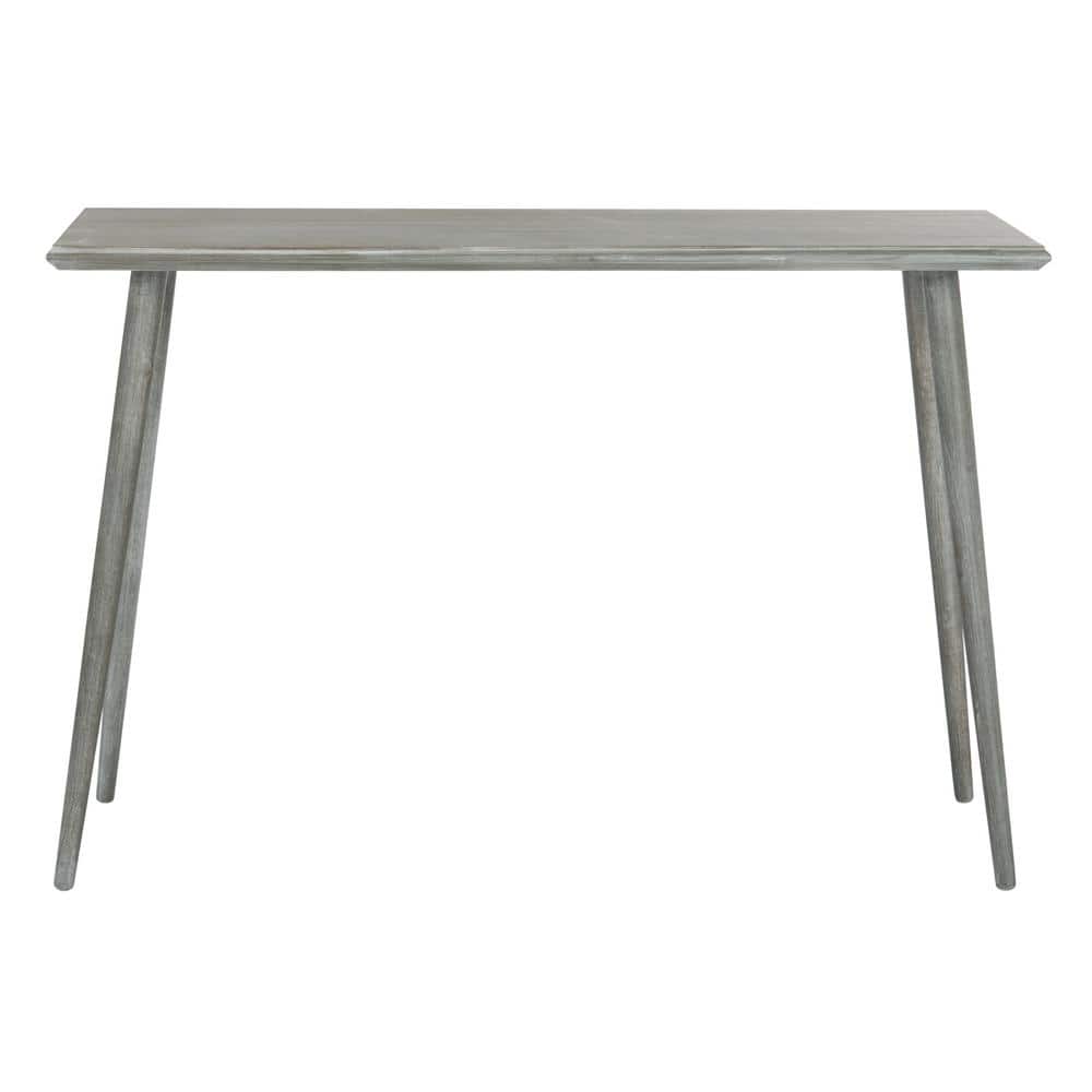 Transitional Slate Grey Rectangular Pine Console Table