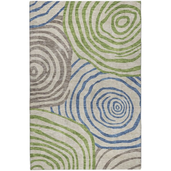 Dream Shag Premium Machine Washable Abstract ADS765 Beige 5 ft. x 7 ft. 6 in. Area Rug