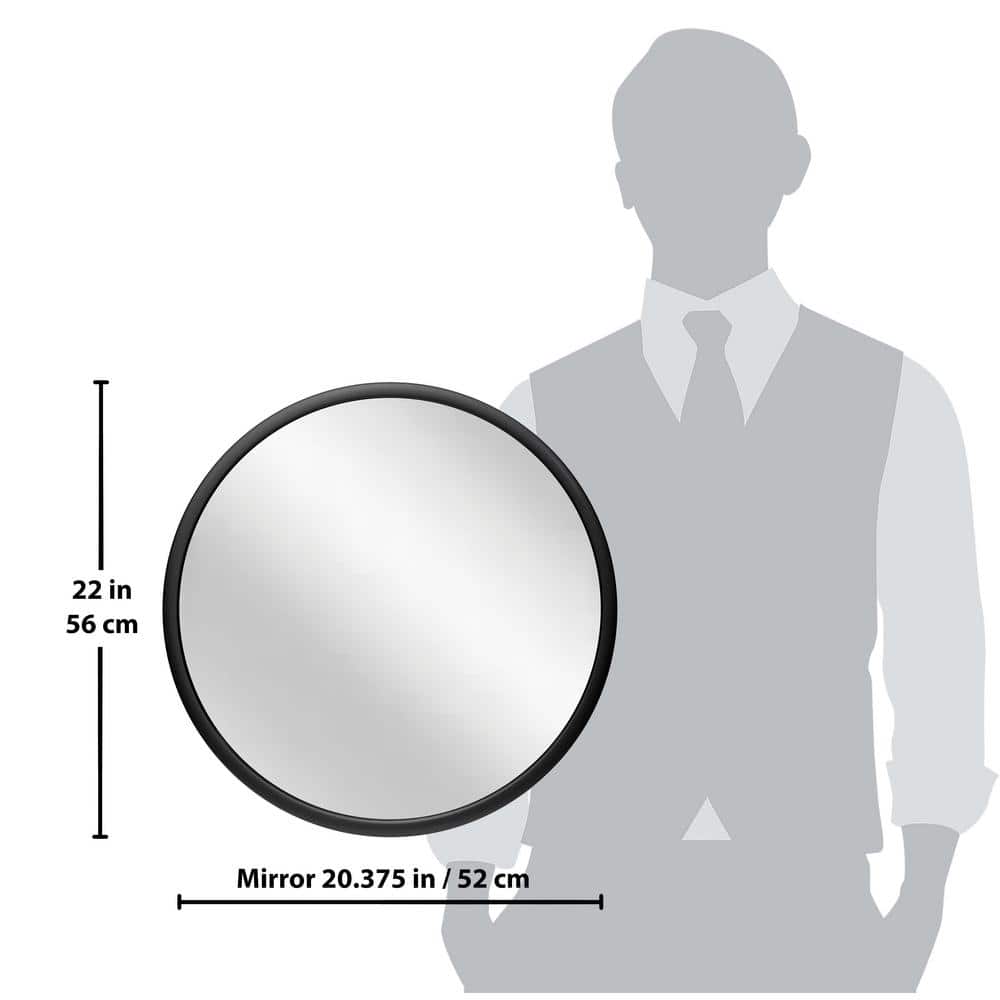 Elegant 22" Silver Round Bathroom Wall Mirror