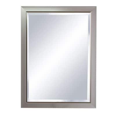 Florence 22 in. W x 30 in. H Framed Rectangular Bathroom Vanity Mirror in Brush Nickel