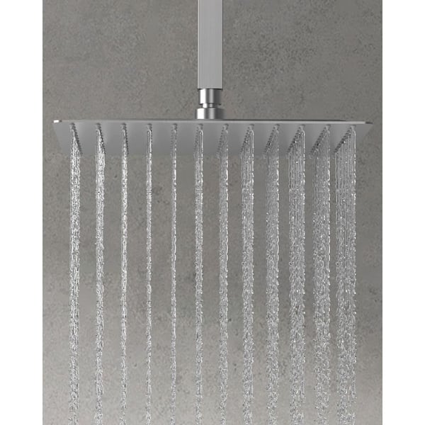 12 in. 3-Spray Smart Temperature Square Wall Bar Shower Kit with Hand Shower in Brushed Nickel (Valve Included)