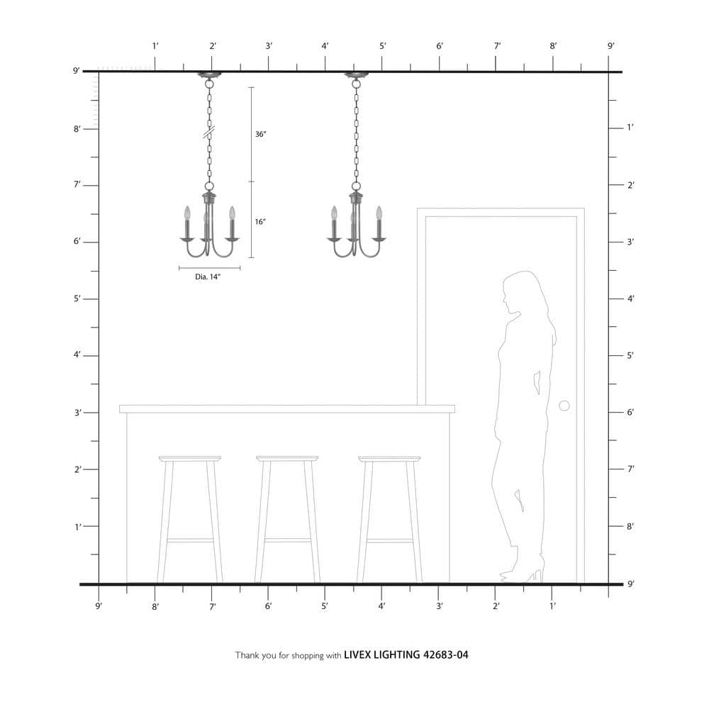Estate Mini 3-Light Crystal Black Chandelier