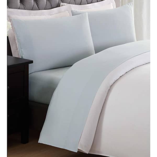 My World Anytime 3-Piece Silver Grey Solid Polyester Twin XL Sheet Set