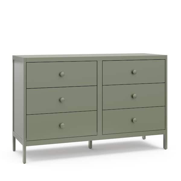 crate and barrel olive green dresser babyGap Legacy 6 Drawer Dresser with Leather Pulls main image 0