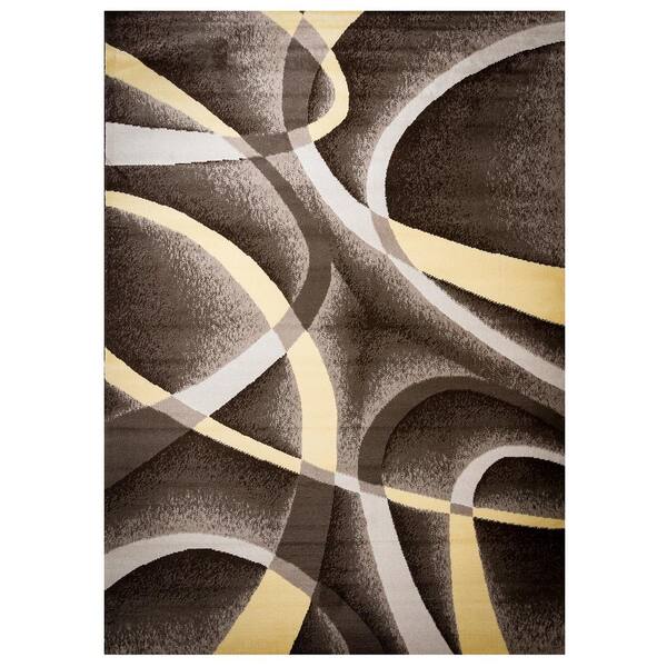 MSRUGS Strangeways Brown/Beige 4 ft. x 5 ft. Polypropylene Area Rug