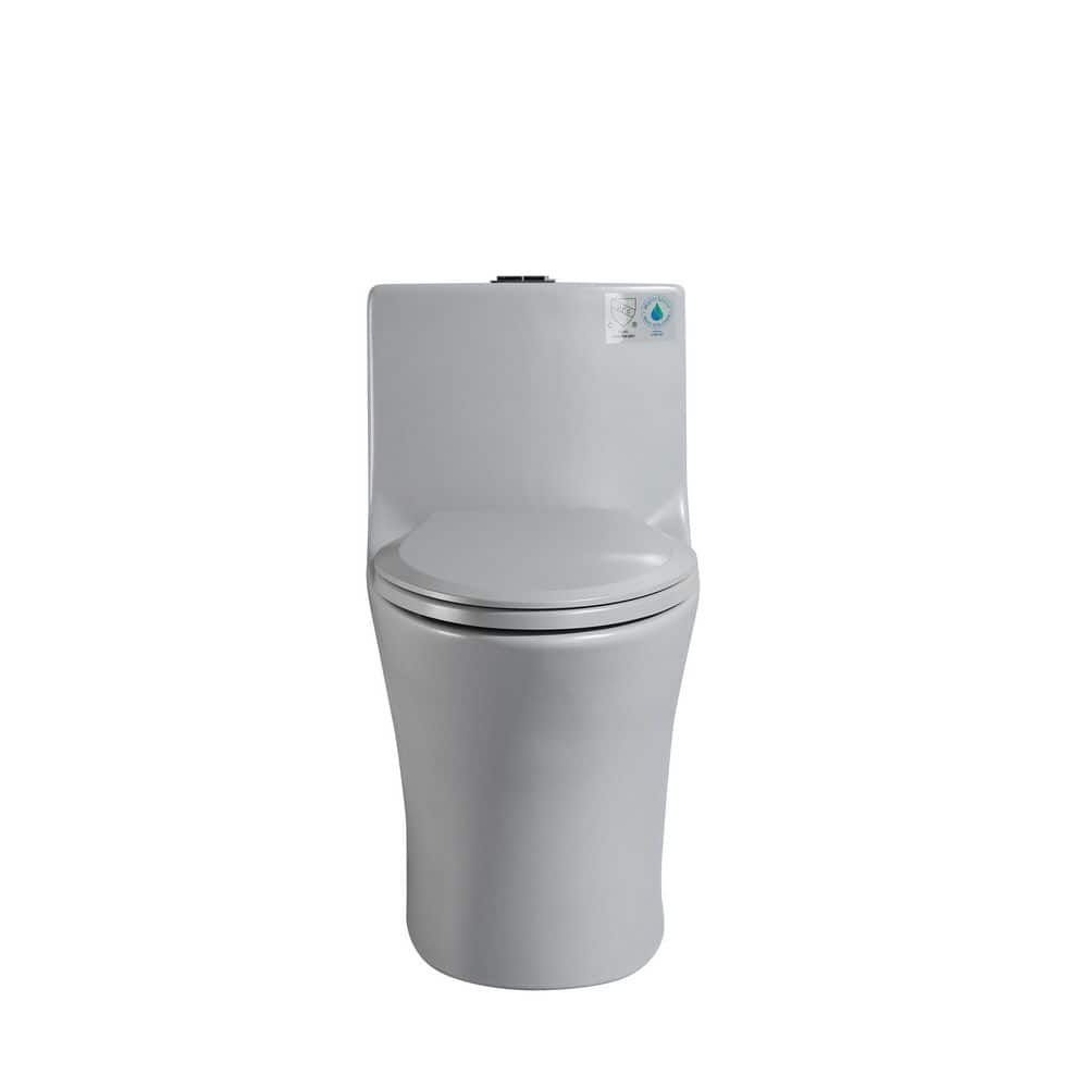 1.1/1.60 GPF Dual-Flush 1 Piece Elongated Toilet,Button on Tank Top, Soft C