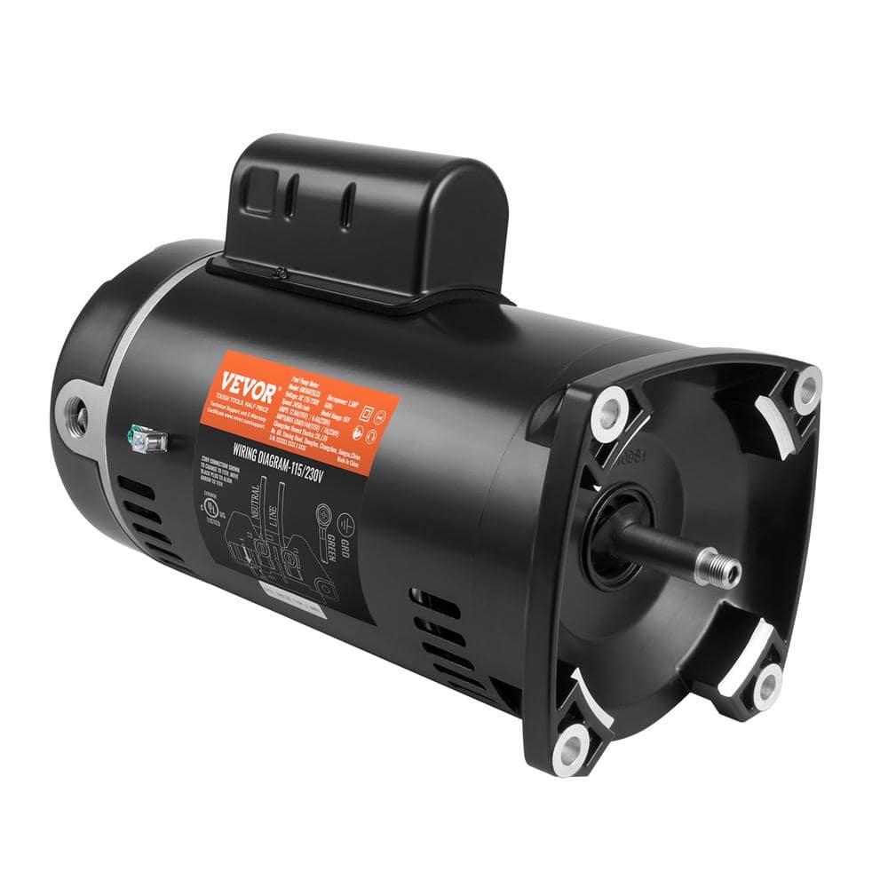 VEVOR Black Steel 1.5 HP Pool Pump Motor