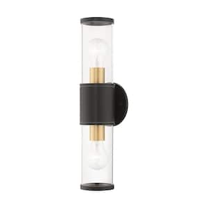 Barstow Bronze Outdoor ADA Sconce-17 in. Hardwired, with No Bulbs Included