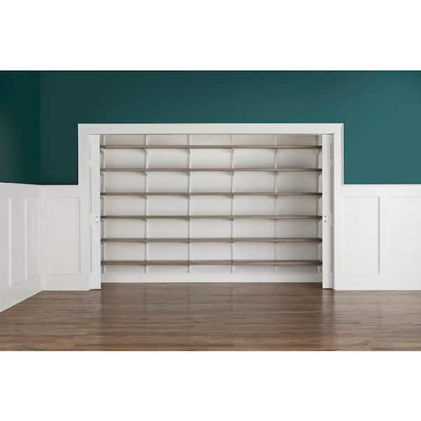 Everbilt Genevieve 10 ft. Gray Adjustable Closet Organizer 6 Shelf Stack