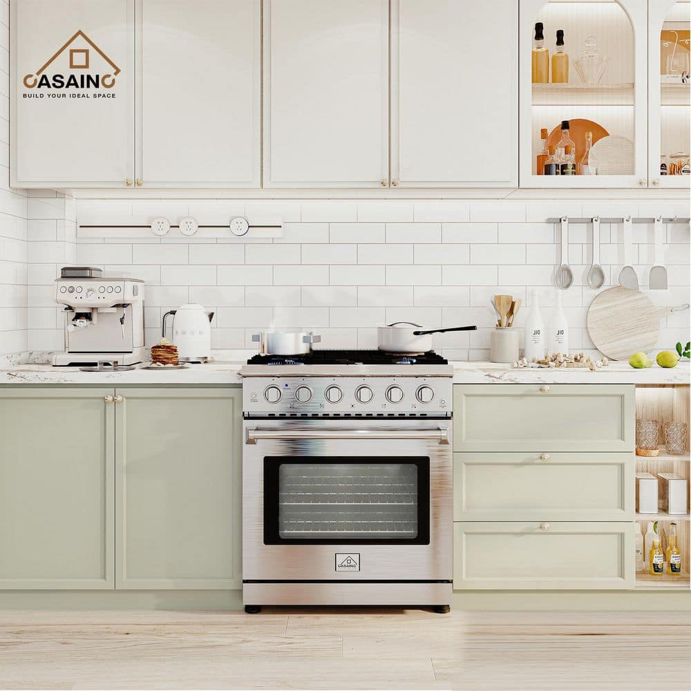 CASAINC 30" Stainless Steel Freestanding Convection Gas Range