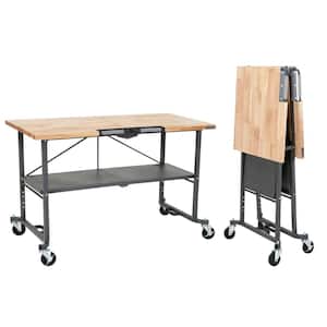 SmartFold Portable Workbench/Folding Utility Table (Gray Steel Frame)