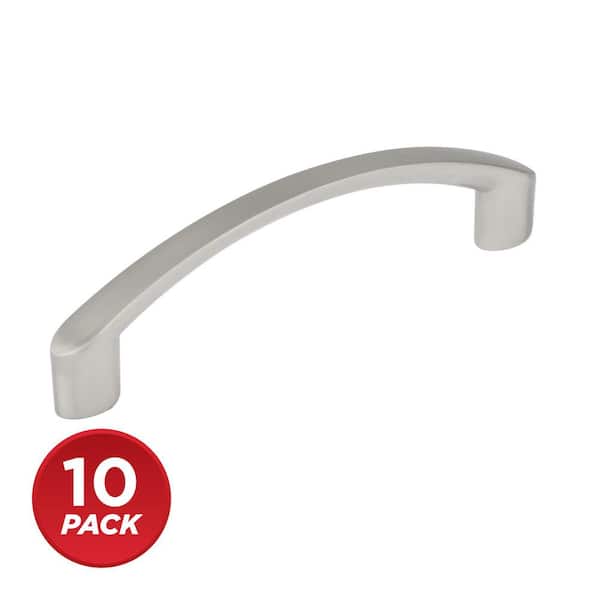 (10-Pack) Rockcliffe Collection 3 3/4 in. (96 mm) Modern Brushed Nickel Cabinet Arch Pull