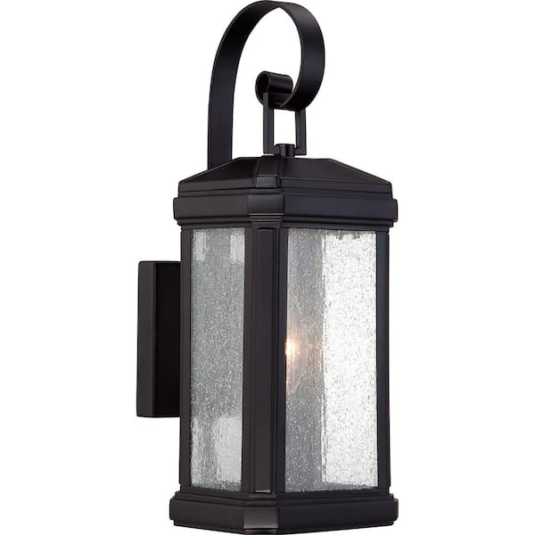 Quoizel Trumbull 1-Light Mystic Black Outdoor Wall Lantern Sconce