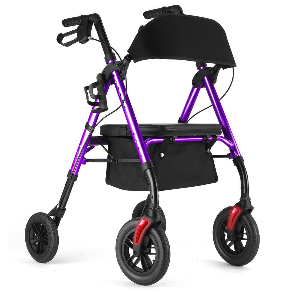 Anqtovp Adjustable Height Rollator Walker with 10 in. All-Terrain Anqtovp Adjustable Height Rollator Walker with 10 in. All-Terrain