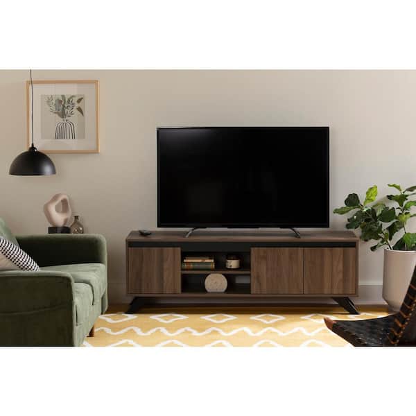 South Shore Flam TV Stand, Natural Walnut