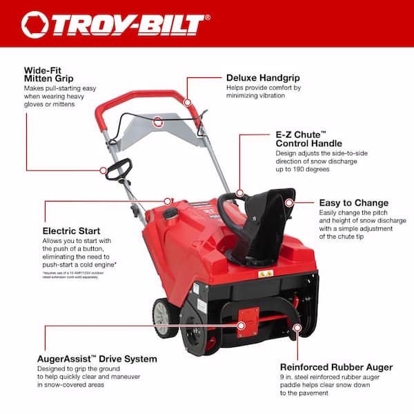 Squall 21 in. 208 cc Electric Start Single-Stage Gas Snow Blower with E-Z Chute Control
