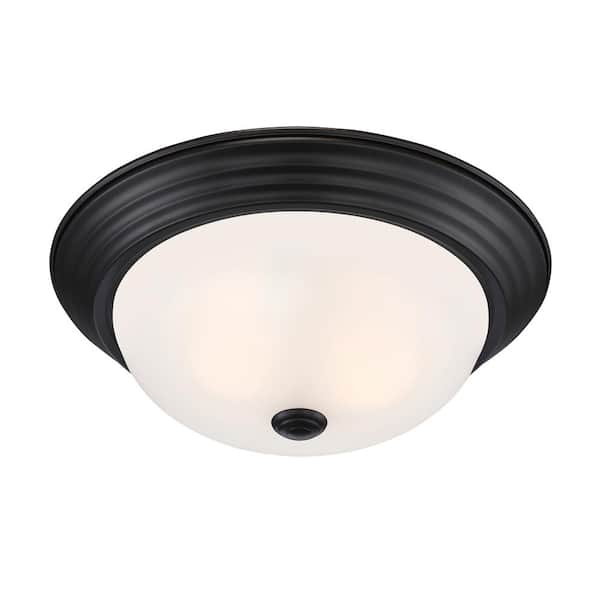 Designers Fountain Reedley 13 in. Traditional Oil Rubbed Bronze Medium-Base (E26) Bulb Flush Mount for Kitchens