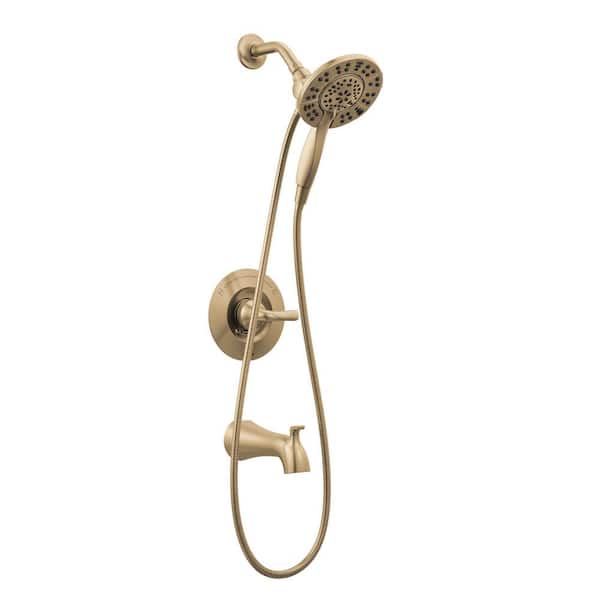 Delta Arvo In2ition Two-in-One Single-Handle 4-Spray Tub and Shower Faucet in Champagne Bronze (Valve Included)