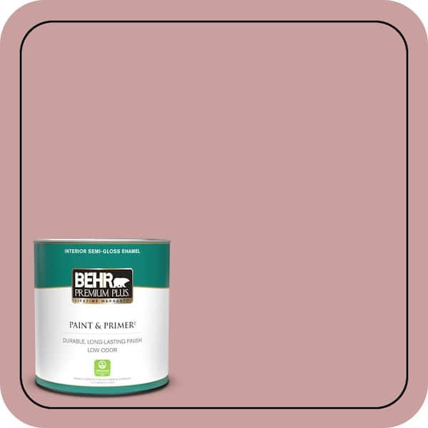 BEHR PREMIUM PLUS 1 qt. #MQ1-13 Lady Guinevere Semi-Gloss Enamel Low Odor Interior Paint & Primer
