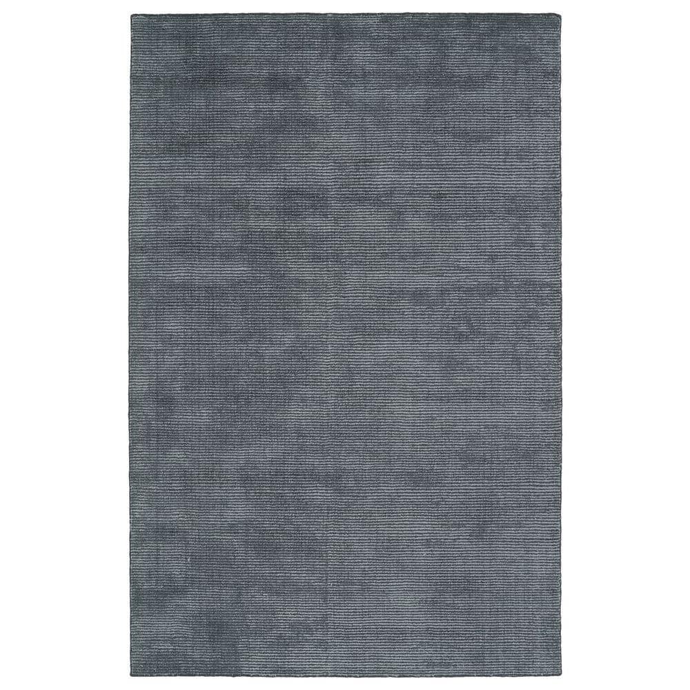 Carbon Dark Grey Handmade Wool and Viscose Rug 2' x 3'