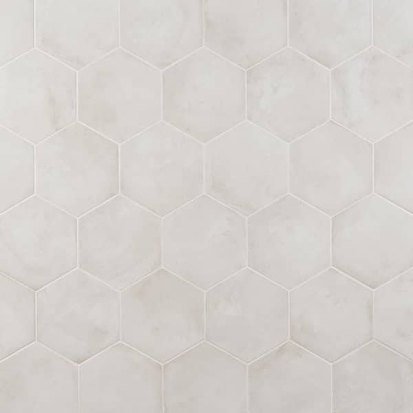 Ivy Hill Tile Dash Bianco 8.5 in. x 9.84 in. Matte Hexagon