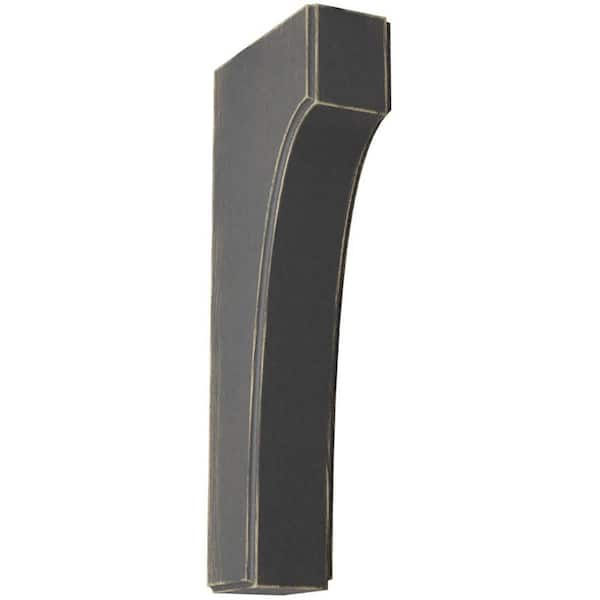 Ekena Millwork 1-3/4 in. x 10 in. x 4 in. Black Clarksville Wood Vintage Decor Bracket