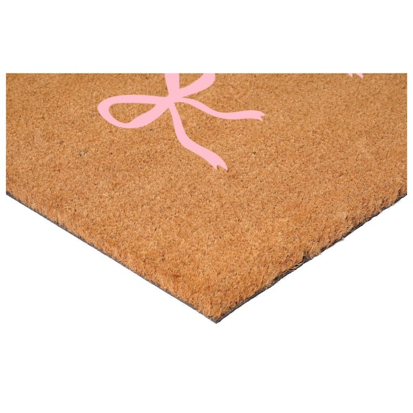 Bow Trio Pink 17 in. x 29 in. Indoor/Outdoor Doormat