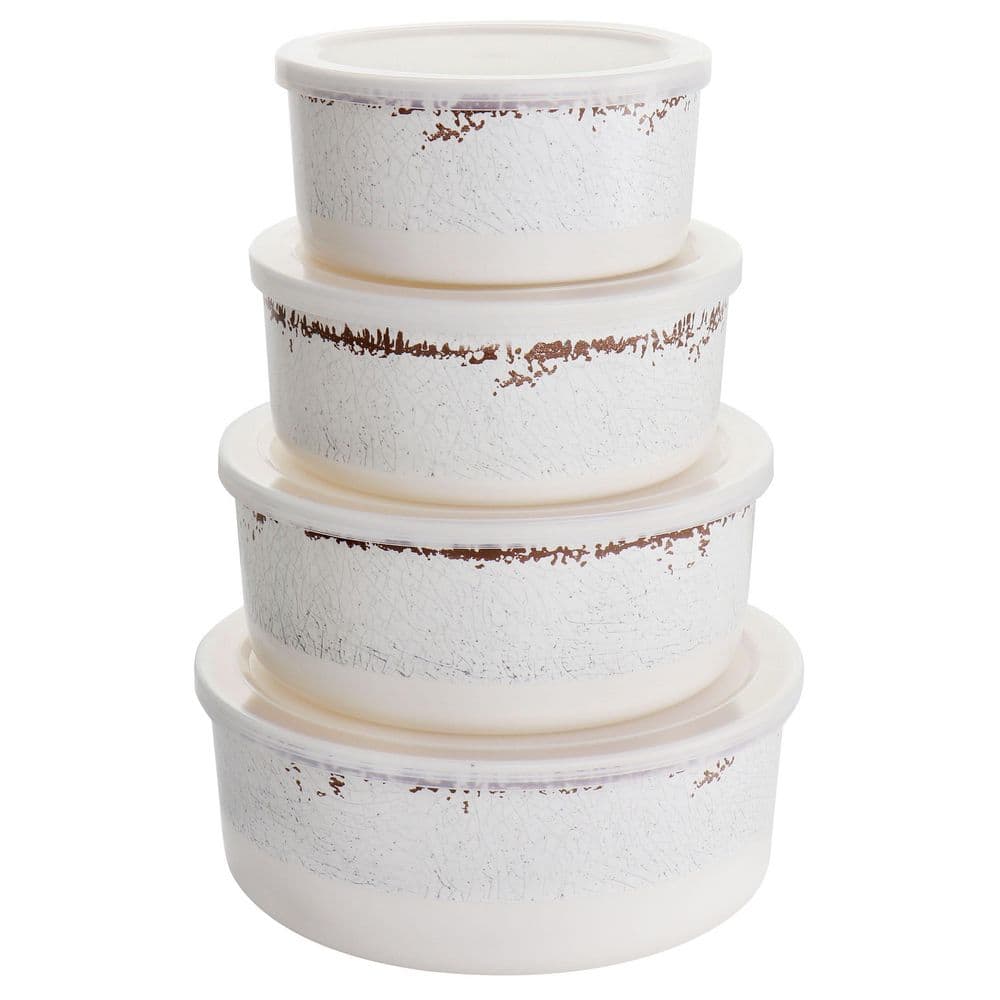Mauna White Melamine Nesting Storage Bowl Set