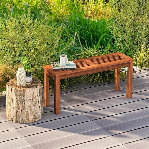 Cambridge Casual Braga Dark Gray Wood Outdoor Backless Bench  140817-HW-DG-XX-XX - The Home Depot