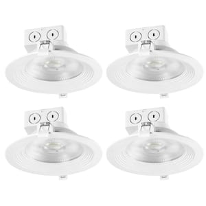 6 in. White New Construction and Remodel Integrated LED Recessed Lighting Kit (4-Pack)