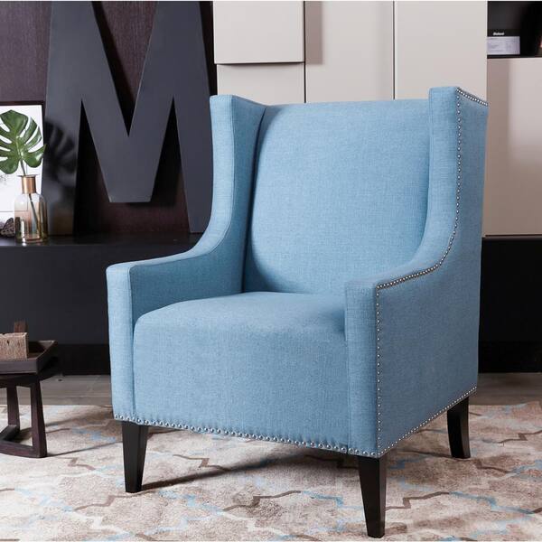 blue nailhead chair