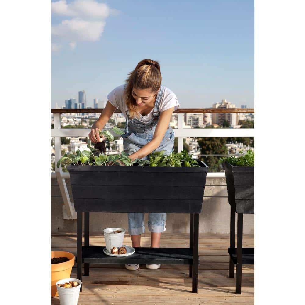 Graphite Resin Elevated Garden Bed with Self-Watering System
