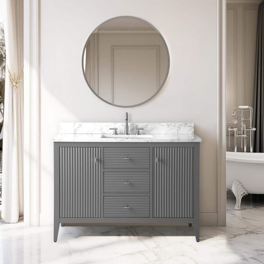 Vanity Art 48 in. W x 22 in D x 38 in. H Single Sink Bath Vanity