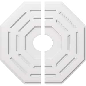 1 in. P X 12 in. C X 30 in. OD X 6 in. ID Westin Architectural Grade PVC Contemporary Ceiling Medallion, Two Piece