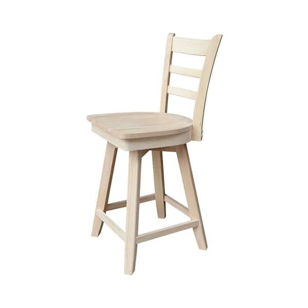 Emily 24 in. H Unfinished Swivel Counter Stool