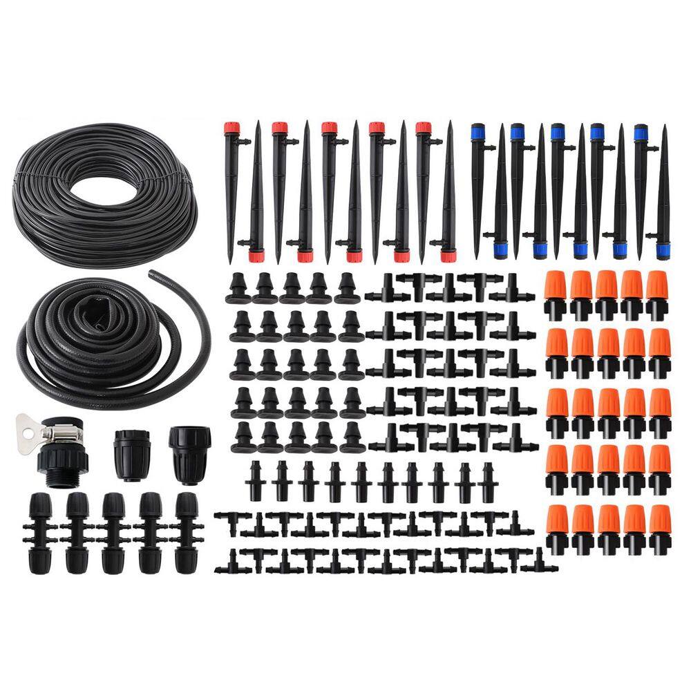 226 ft. Automatic Micro Drip Irrigation Kit Garden Watering System 1/4 1/2 in. Hose Adjustable Nozzles Sprinkler 158-Pcs price history on PriceWatchPro