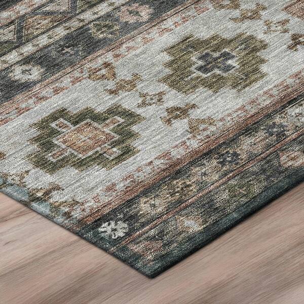 Chantille Machine Washable Indoor/Outdoor Abstract ACN3125 Black 5 ft. x 7 ft. 6 in. Area Rug