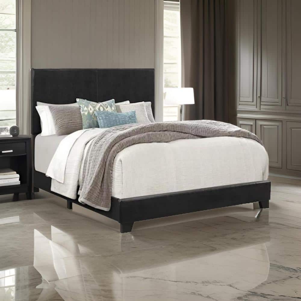 Black Wood Frame Queen Platform Bed with Upholstered Headboard price history on PriceWatchPro