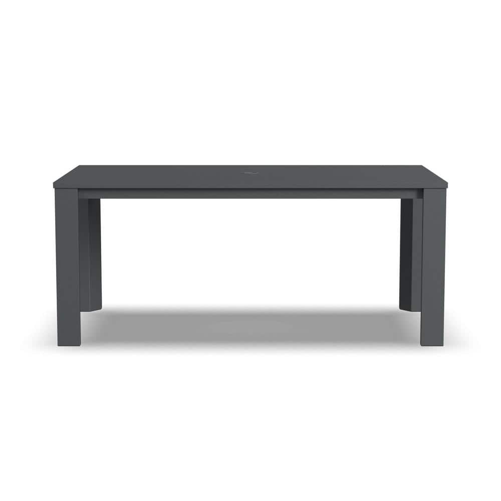 Gray 68" Aluminum Outdoor Dining Table