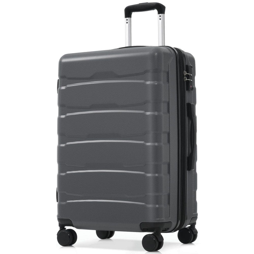 ma¨̮⃝ Merax 26.2 in. Gray ABS Hardside Luggage Double Spinner Expandable