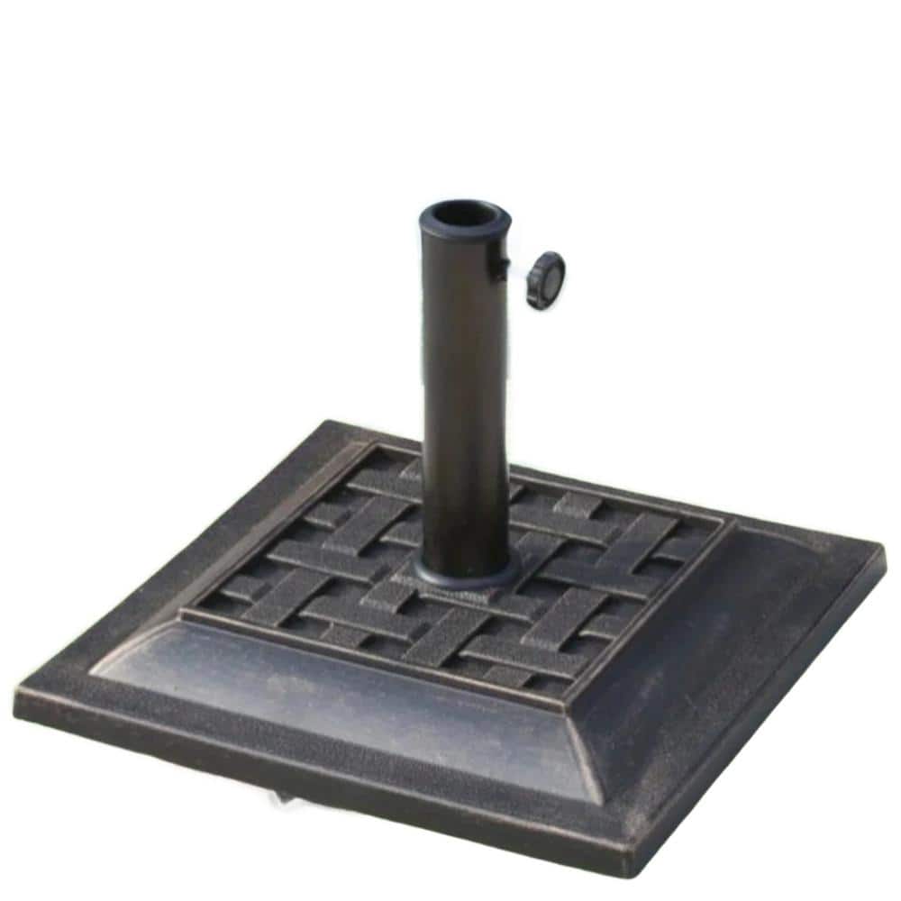 21.3 lb. Black Metal Patio Umbrella Base 17.1 in. in Black