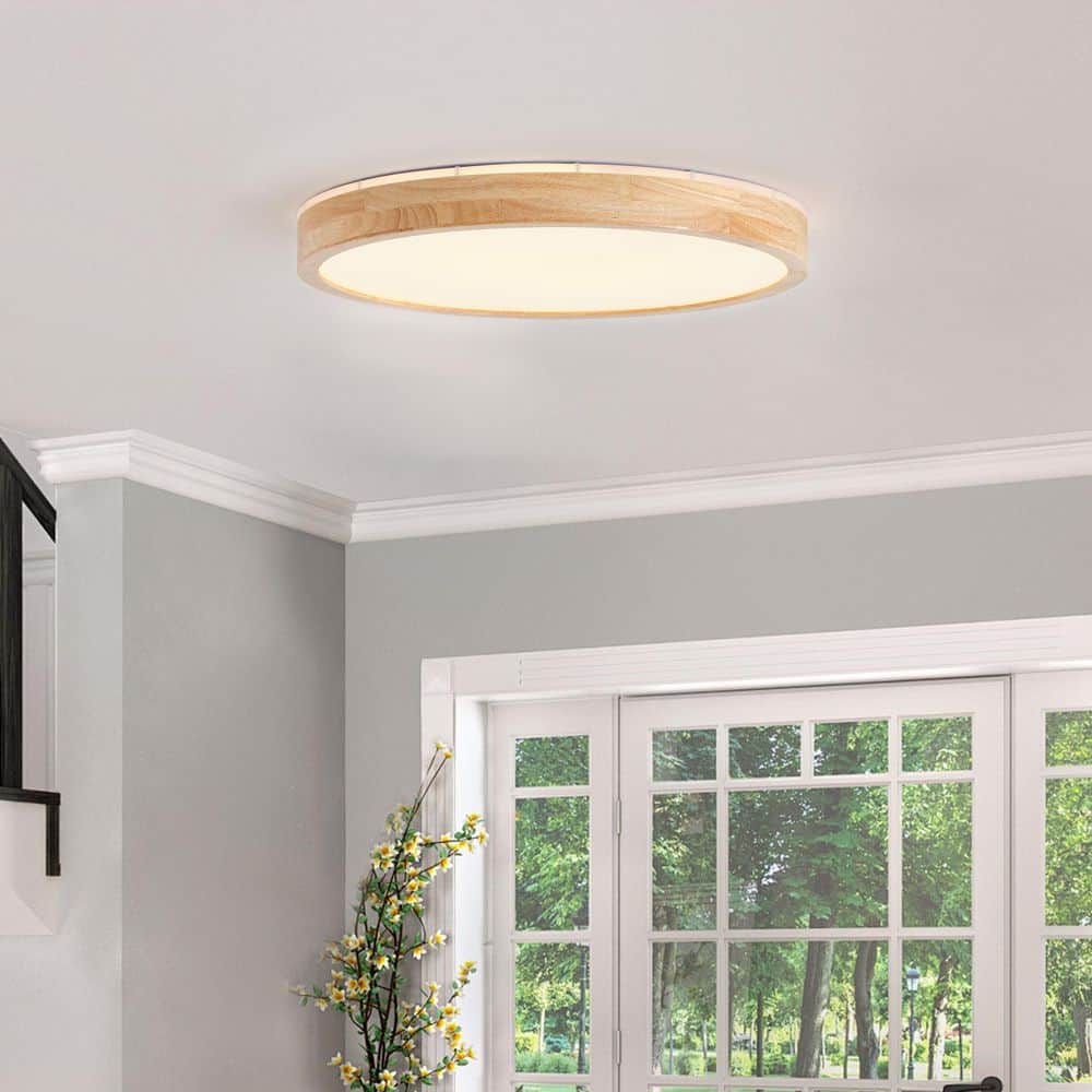 19.29 In. 42-Watt Modern White LED Flush Mount Ceiling Light Fixture Minimalist Round Ceiling Lamp price history on PriceWatchPro