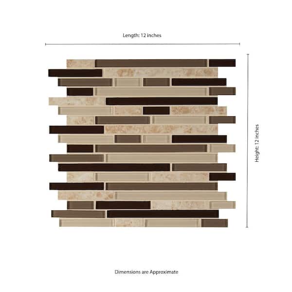 MSI Amalfi Cafe Interlocking 12 in. x 12 in. x 6 mm Glossy Glass and Porcelain Mesh-Mounted Mosaic Wall Tile (1 sq. ft.) MSI Amalfi Cafe Interlocking 12 in. x 12 in. x 6 mm Glossy Glass and Porcelain Mesh-Mounted Mosaic Wall Tile (1 sq. ft.)