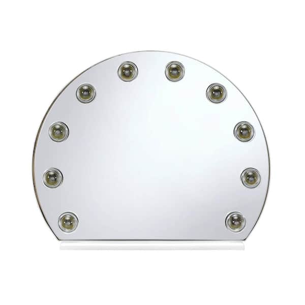 HomeRoots 18 in. W x 15 in. H Glass White Vanity Mirror