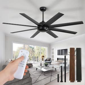 MOKSILED 62 in. Smart Indoor/Covered Outdoor Black 6-Speed