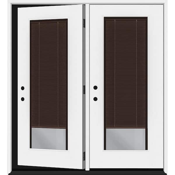 Legacy 72 in. x 80 in. Full Lite Clear Glass Mocha MB RH Center-Hinged Unfinsihed Fiberglass Retro Patio Door w/6"Jamb